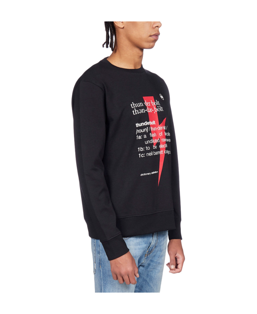 Neil Barrett Black Cotton Blend Logo Sweatshirt In Black