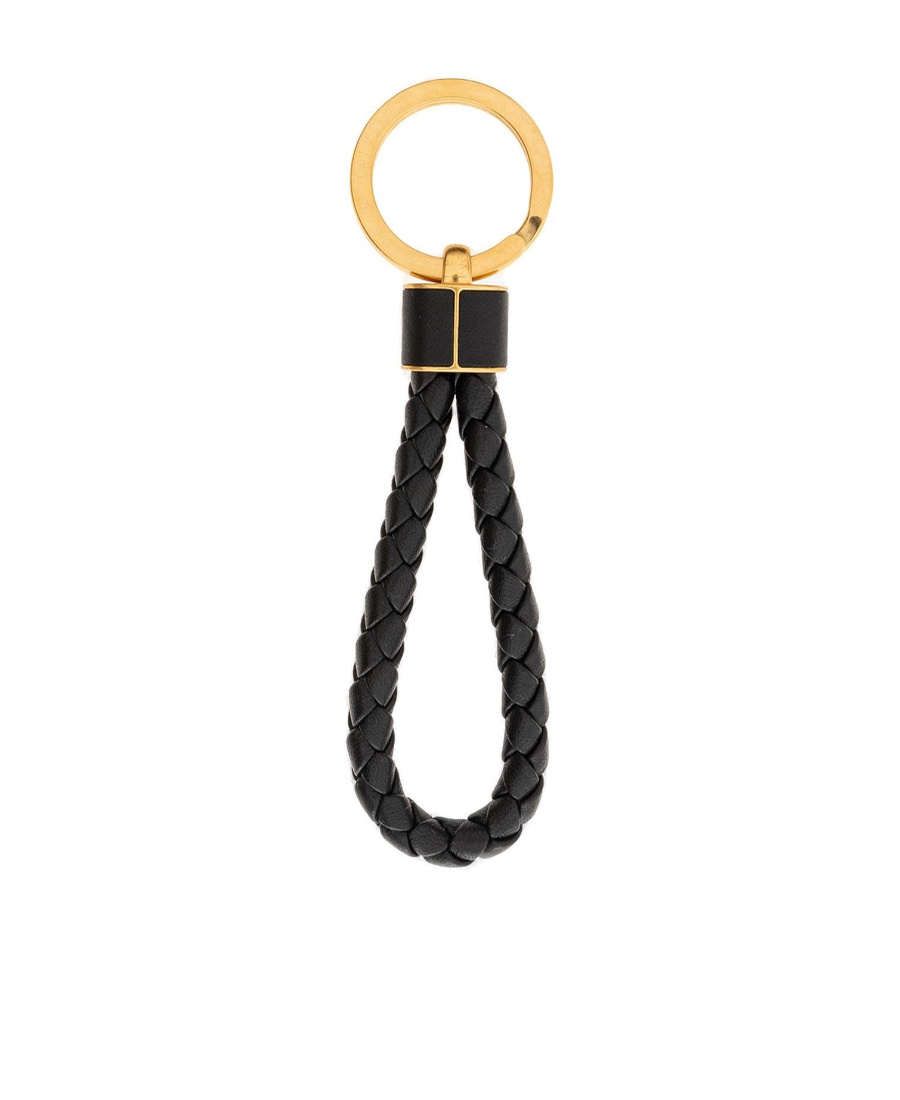 Bottega Veneta Nappa Leather Braided Keyring In Pink