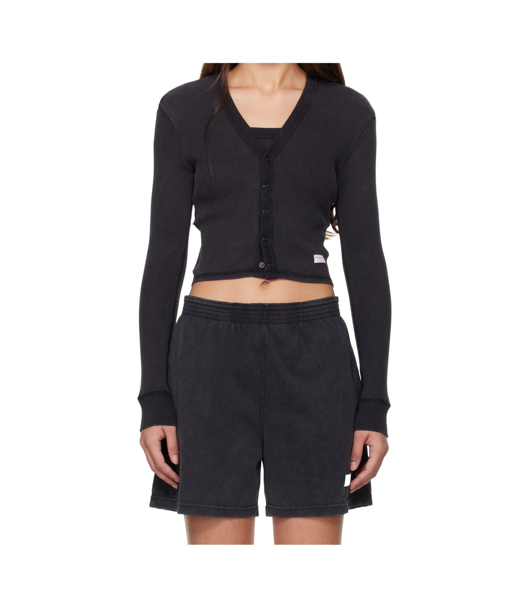 Alexander Wang Long-sleeved Knitted Cardigan In Black