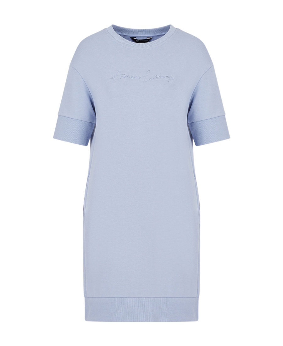 ARMANI EXCHANGE LOGO-EMBROIDERED T-SHIRT DRESS