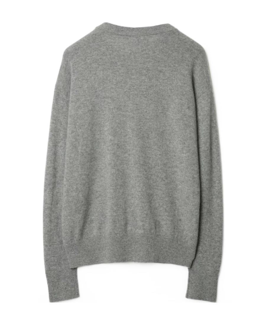 Burberry Cashmere Sweater With Kilt Pin In Gray