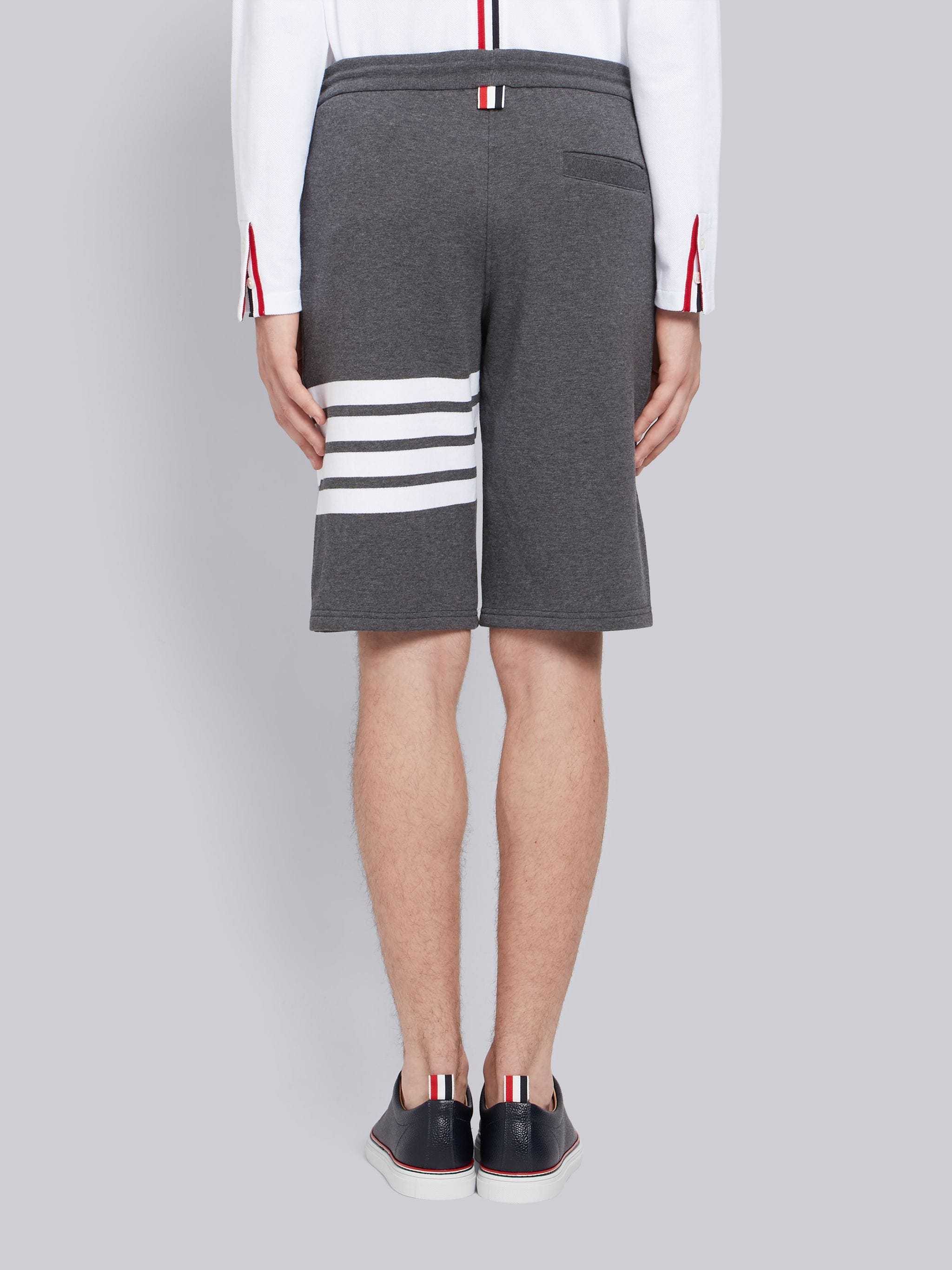 Thom Browne Dark Grey Classic Cotton Loopback Jersey 4-bar Sweatshort In Black