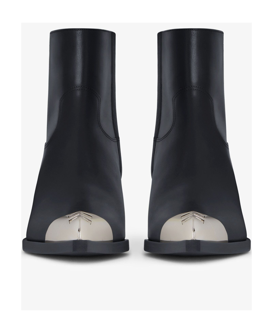 Shop Givenchy Western Ankle Boots In Leather In Black