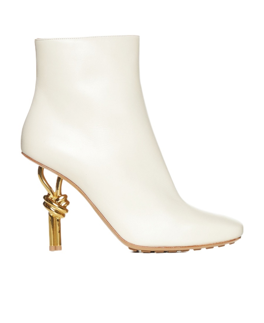 Shop Bottega Veneta Knot Ankle Boot In White