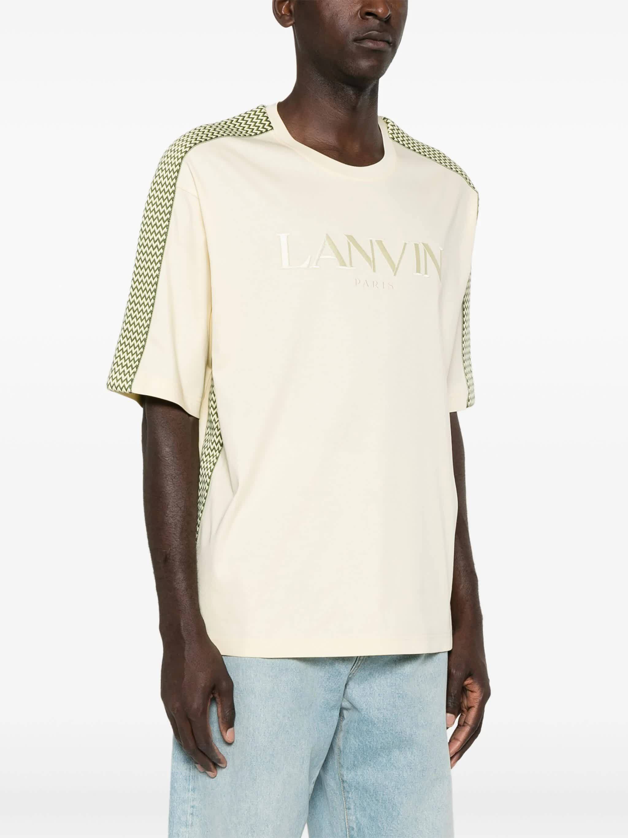 Lanvin Logo-embroidered Cotton T-shirt In White