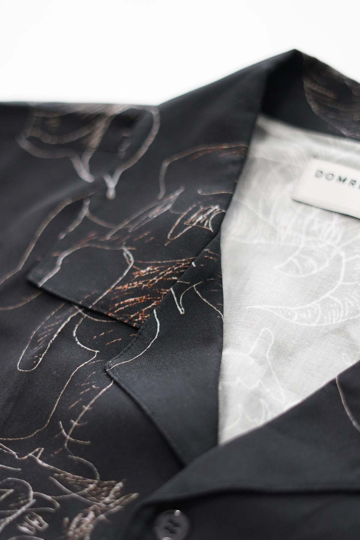 Domrebel Short-sleeved Lapel Shirt In Black