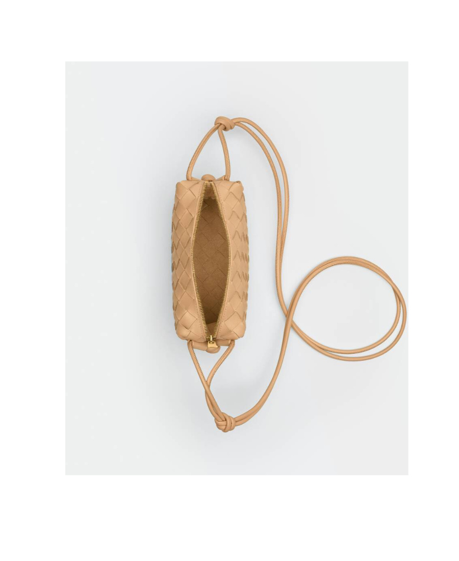 Bottega Veneta Mini Intrecciato Crossbody Bag In Nude