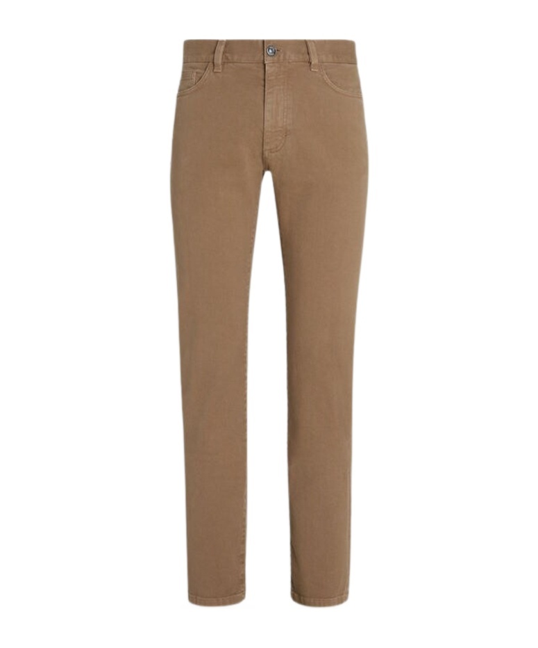 Zegna Belt Ring Casual Pants In Brown