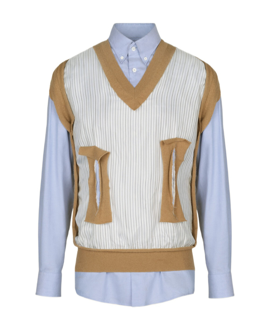 Maison Margiela Sweatshirt Layered Shirt In White