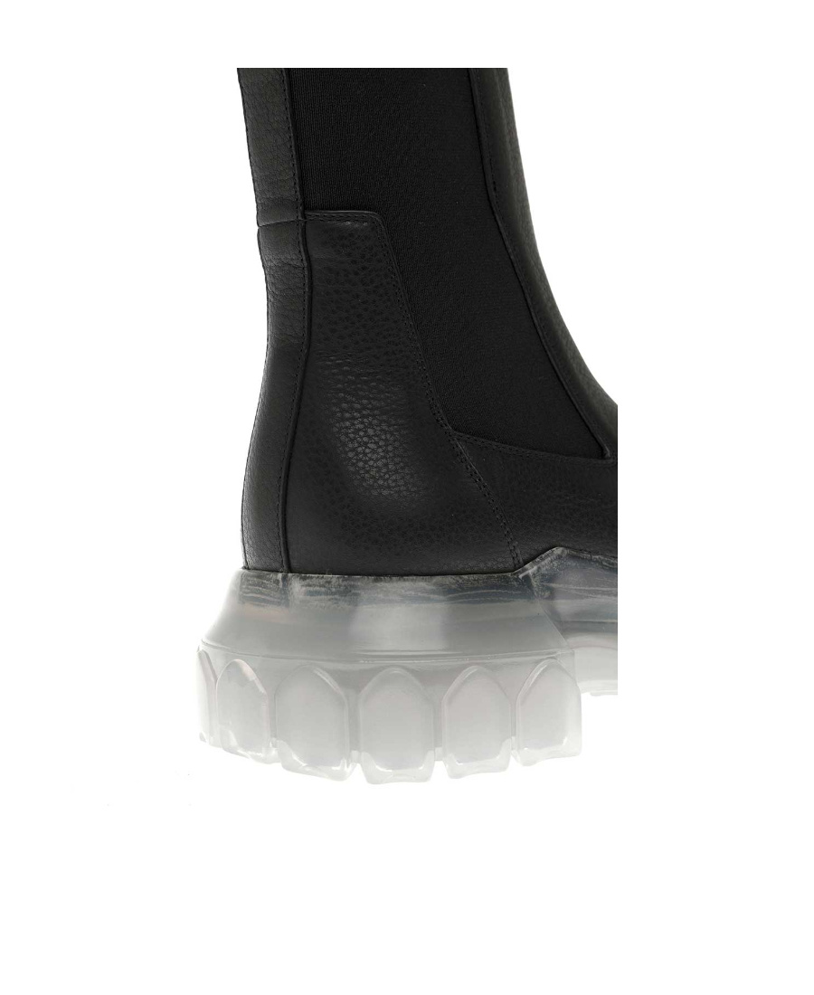 Rick Owens Beatle Bozo Leather Ankle Boots In Black