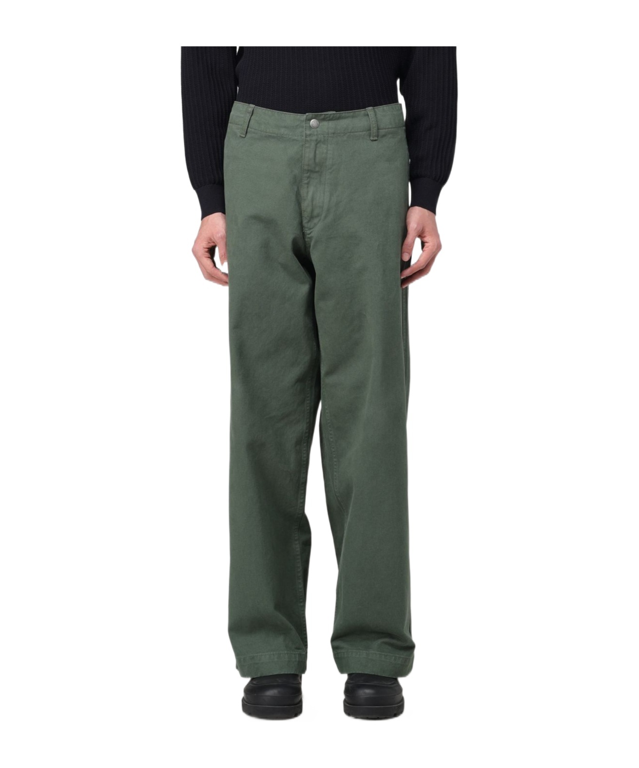 Emporio Armani Belt Loop Casual Pants In Black