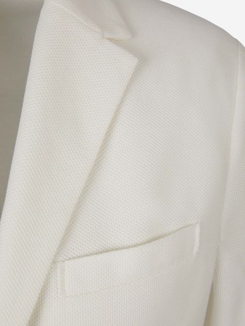Harris Wharf London Single-breasted Cotton Blazer In White