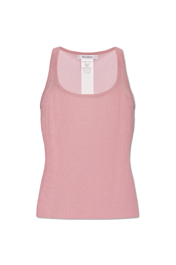 Max Mara Sleeveless Ribbed Top In Pink