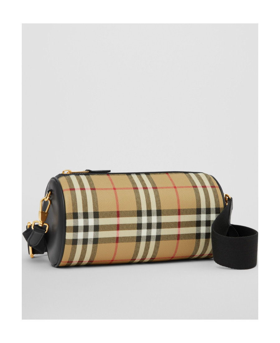 Burberry Vintage Check Crossbody Barrel Bag In Nude