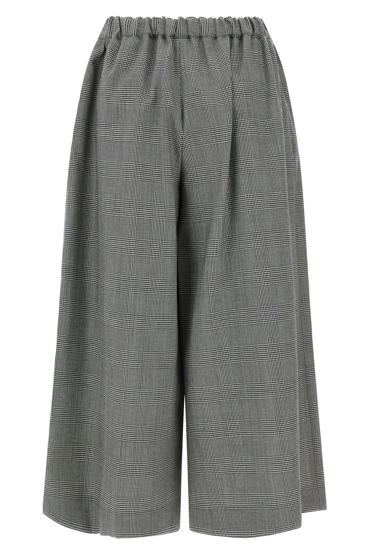 Comme Des Garçons Checked Wool Trousers Wide Leg In Gray