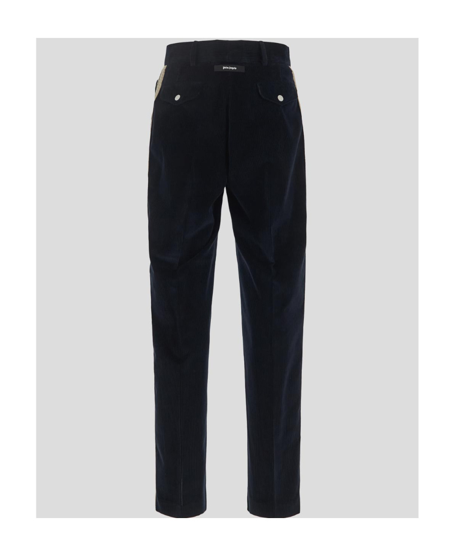 Palm Angels Side Stripe Detailed Corduroy Pants In Black