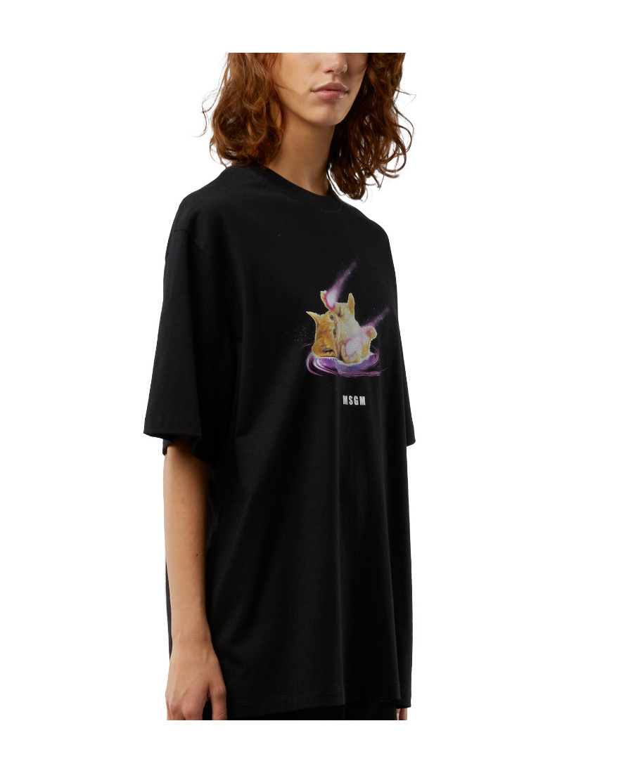 Msgm Graphic-print T-shirt In Black