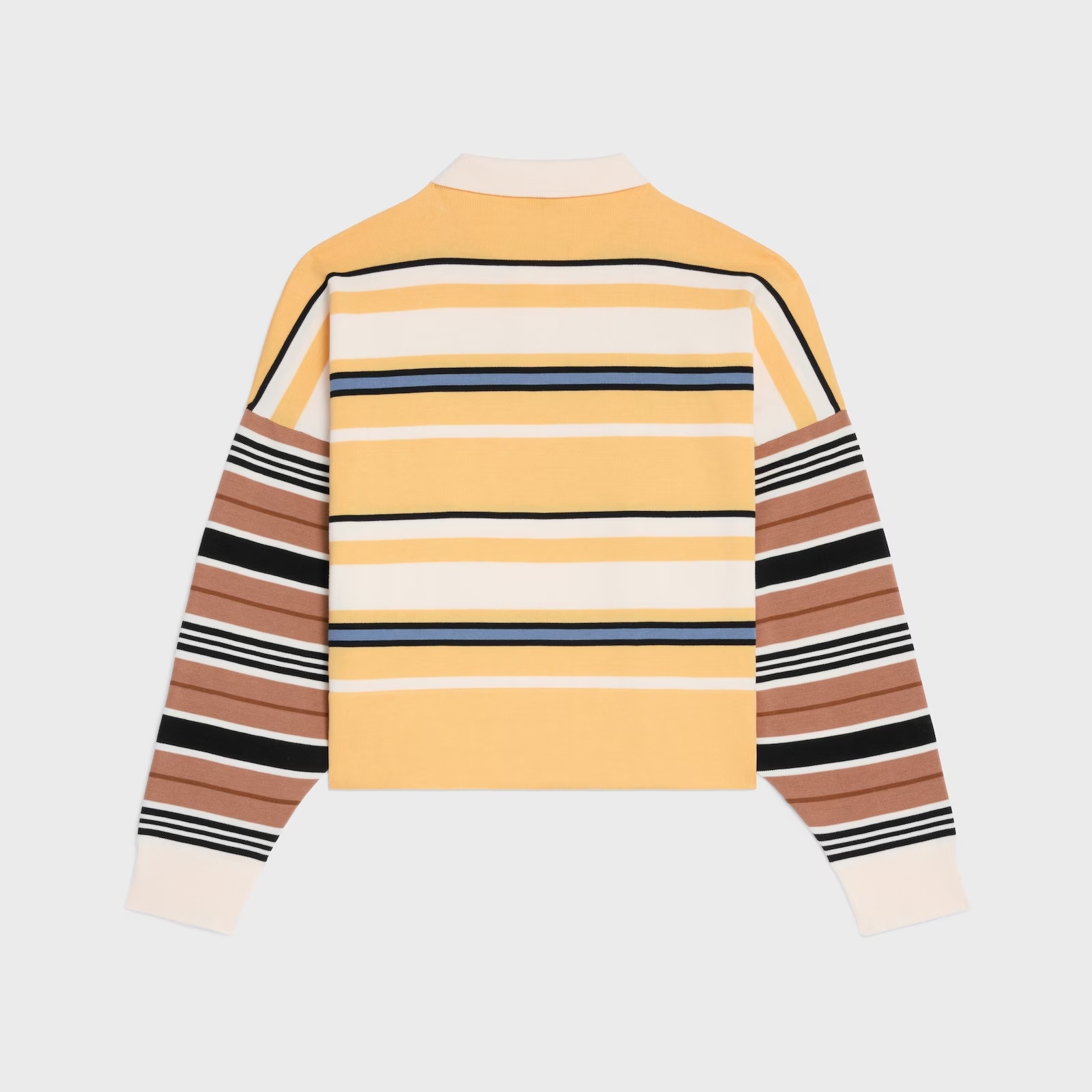 Celine Loose Polo In Striped Cotton In Yellow