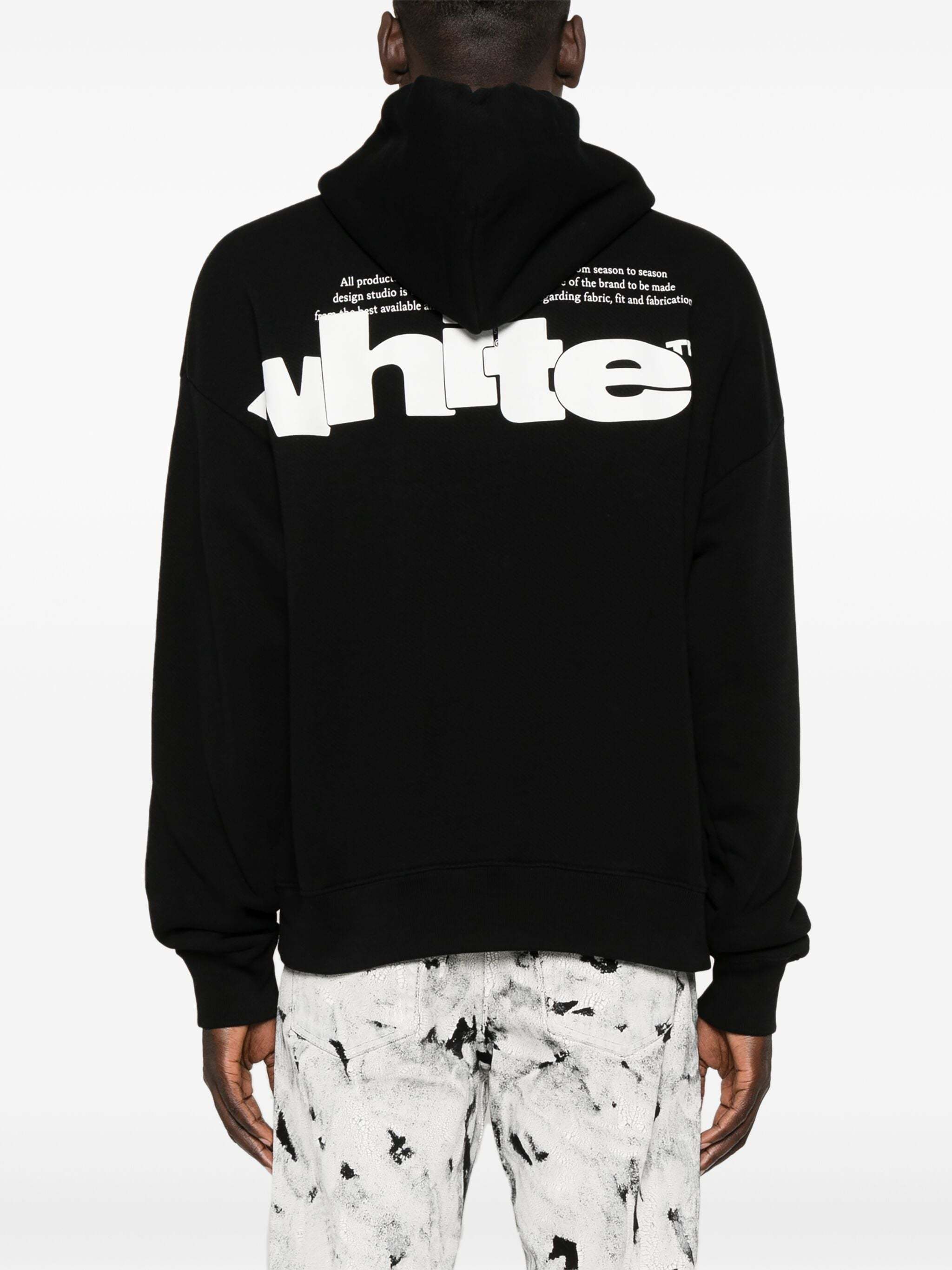 Off-white Shared Logo Skate Hoodie In Black