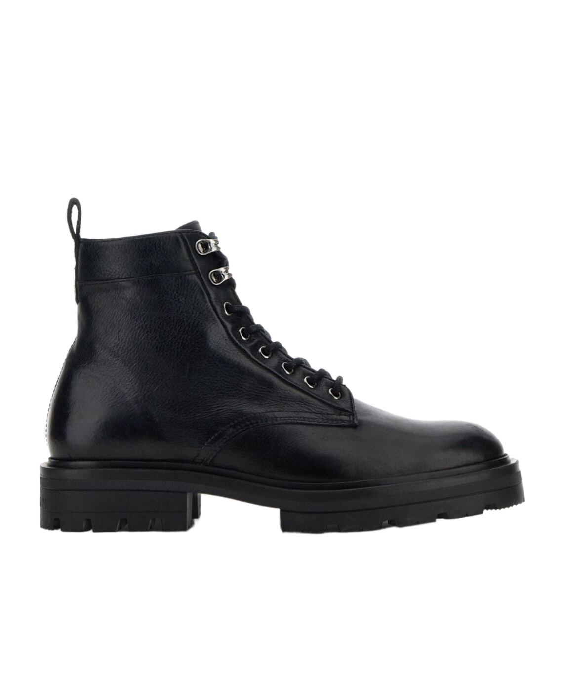 Hogan H673 Combact Boots Shoes In Black
