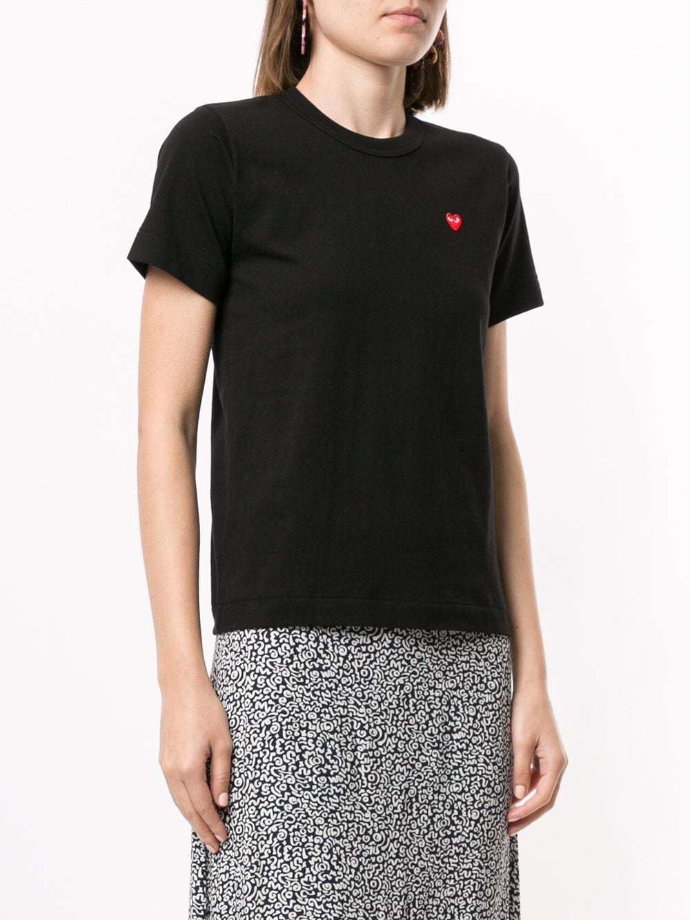 Comme Des Garçons Play Logo-patch T-shirt In Black