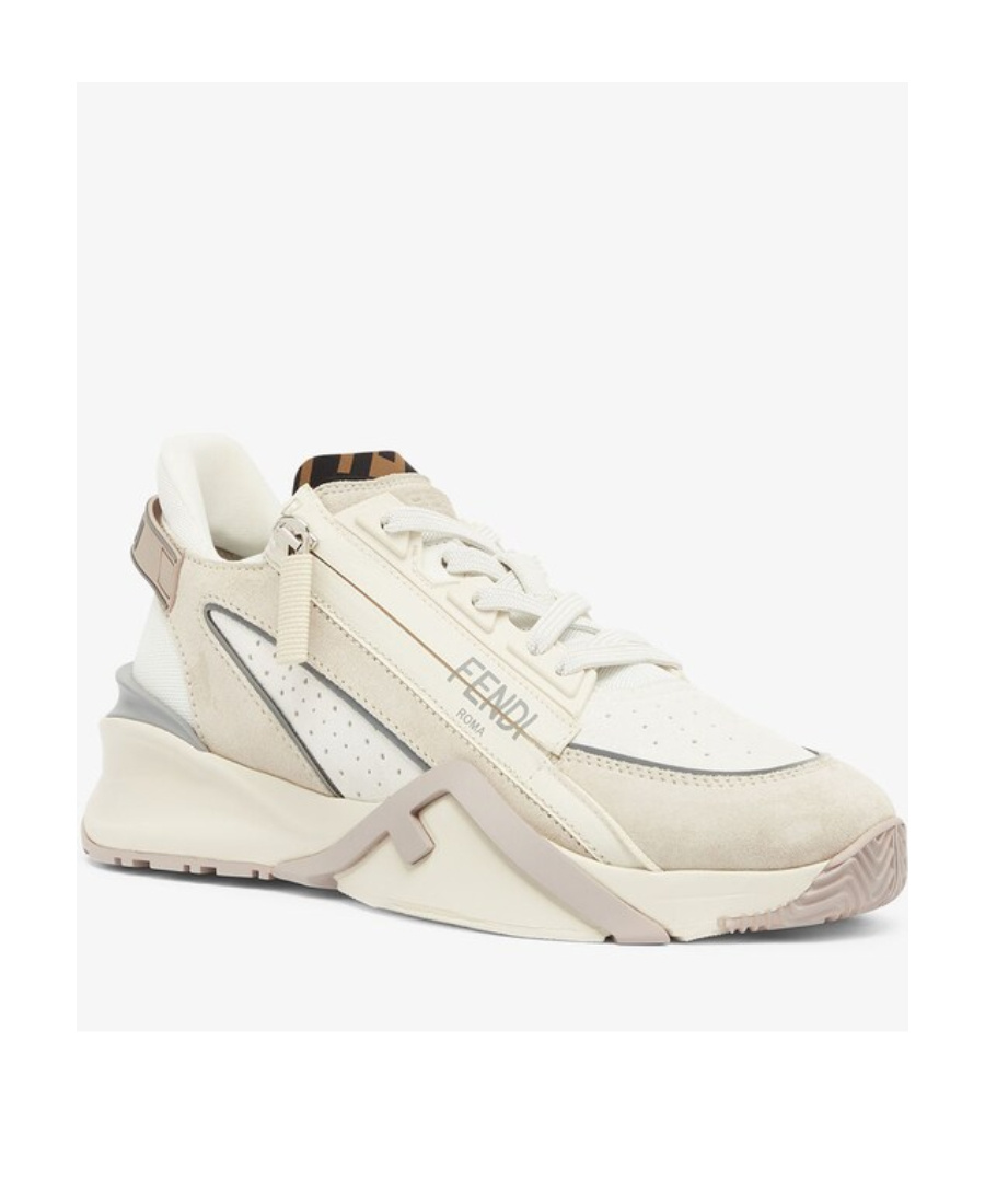 Fendi Flow Panelled Low-top Sneakers In White