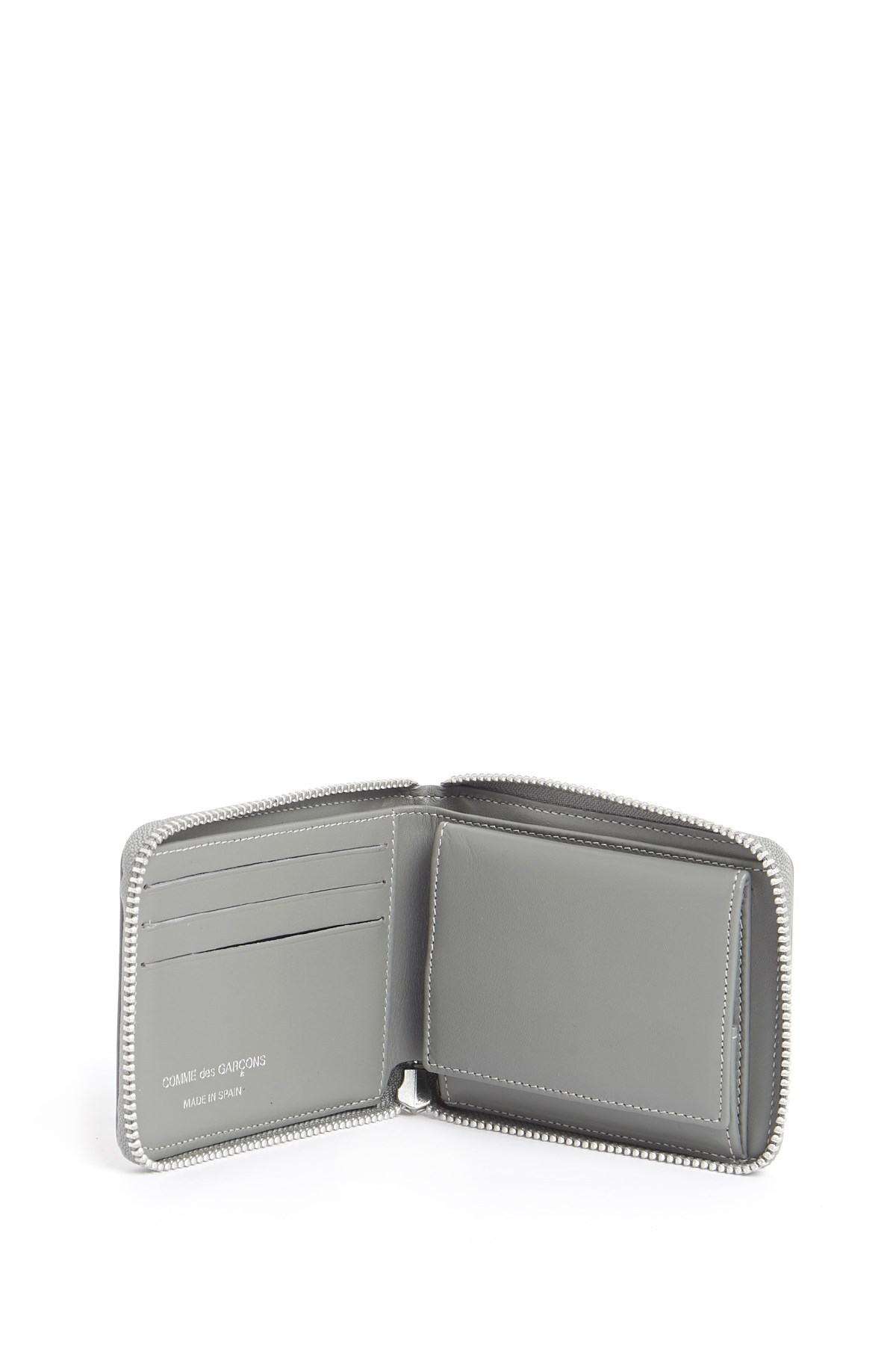 Comme Des Garçons Wallet Polka Dot Printed Zip-around Wallet In Gray