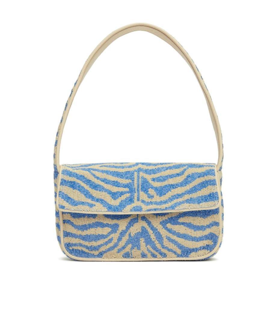 Staud Striped Handbag In Nude