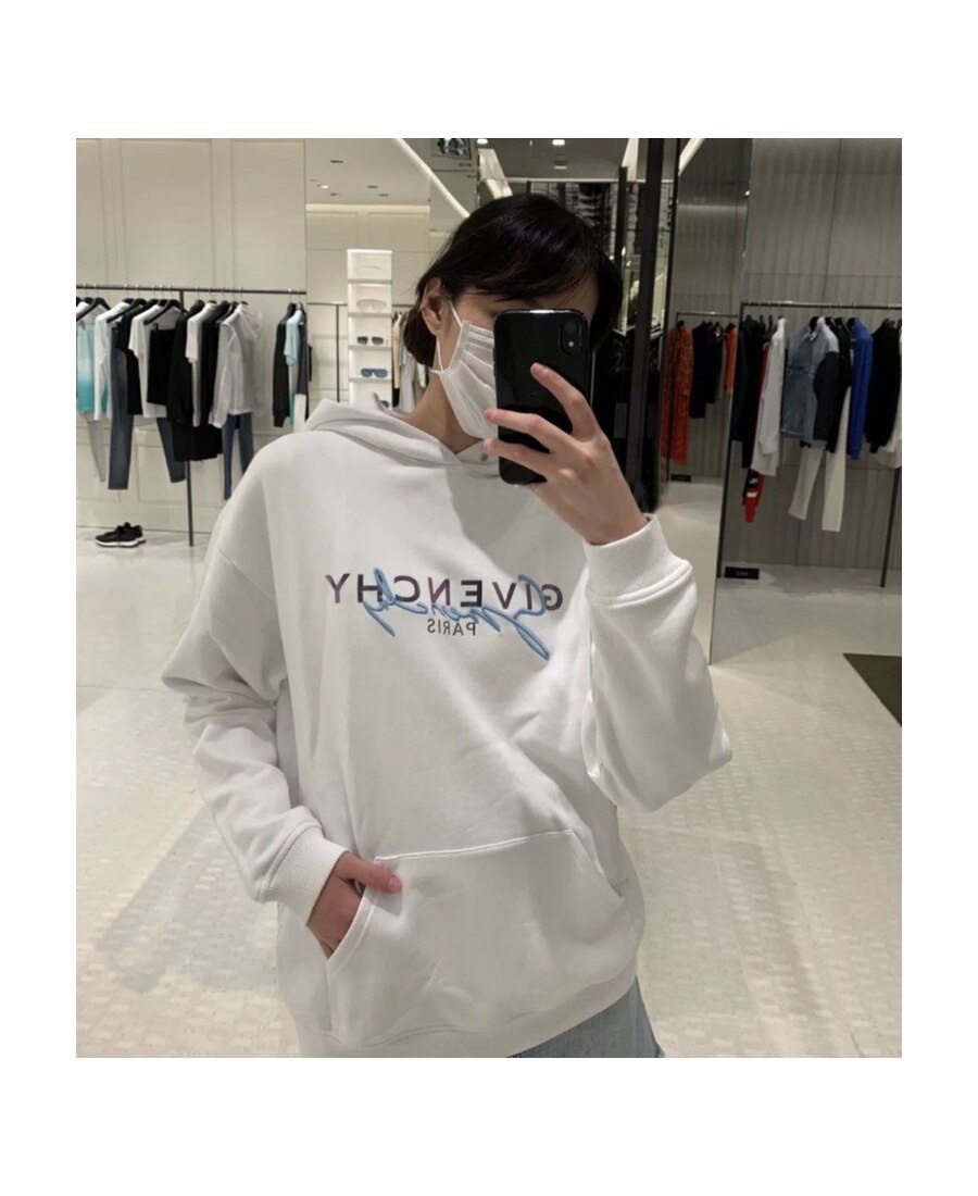 Givenchy Embroidered Logo Hooded Sweatshirt In White