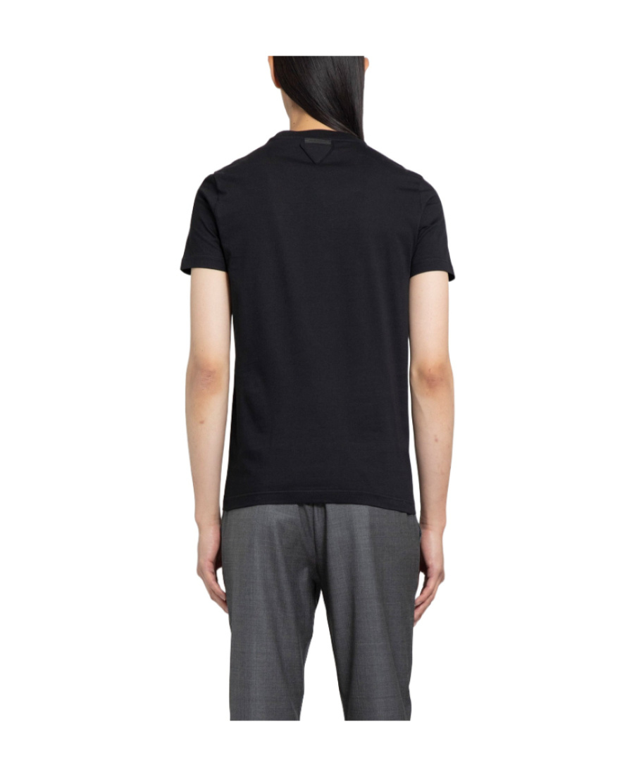 Prada Three-piece Cotton Knitted T-shirt In Black
