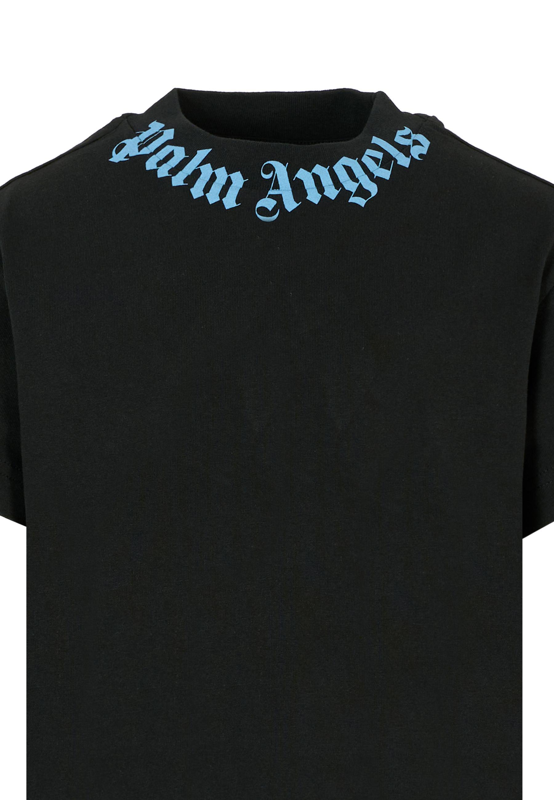 Palm Angels Kids Logo Printed T-shirt In Black