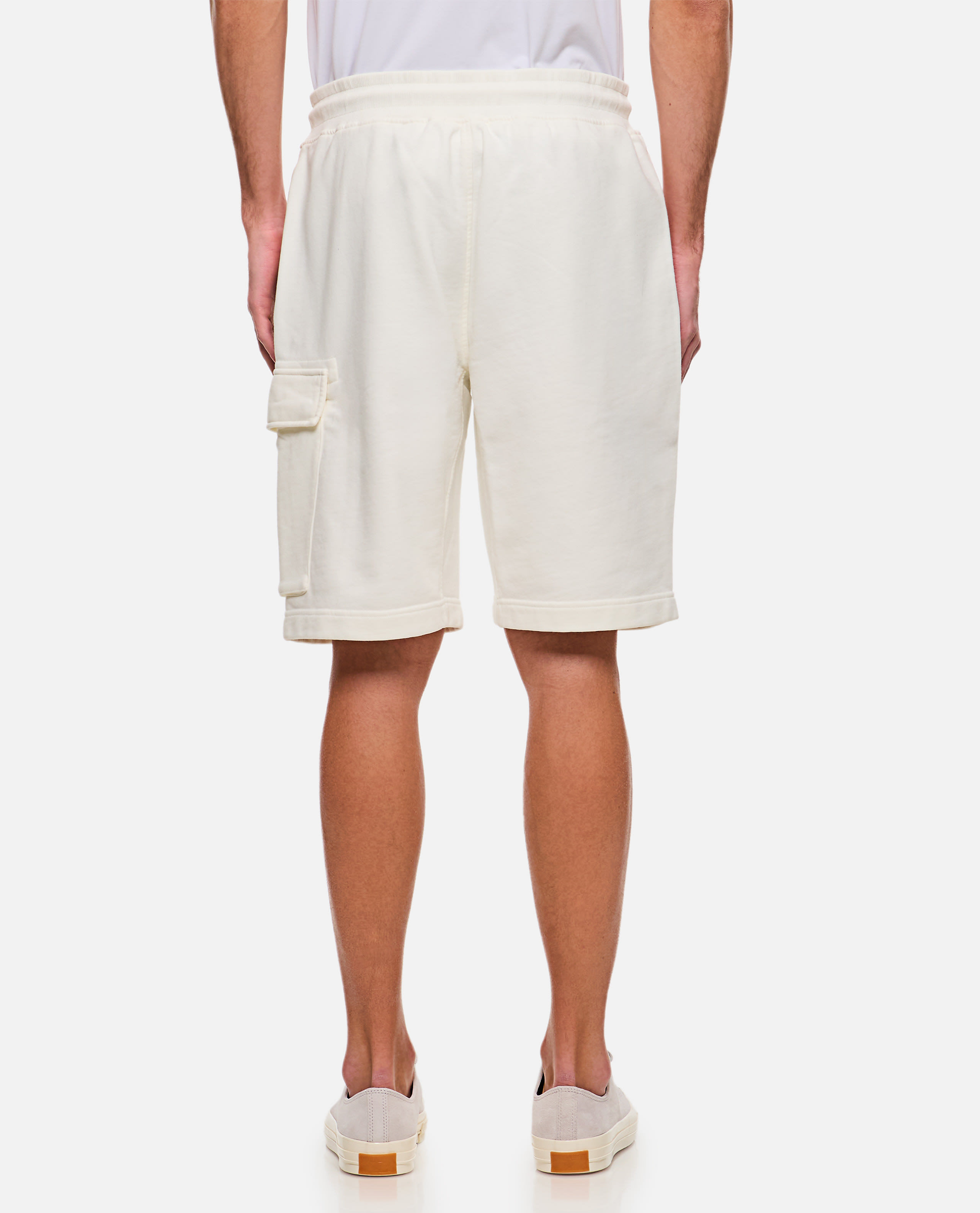 C.p. Company Relaxed-fit Cargo Diagonal Fleece Shorts In Neutral