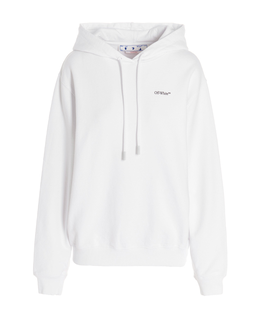 Off-white Arrows-motif Organic-cotton Hoodie In White
