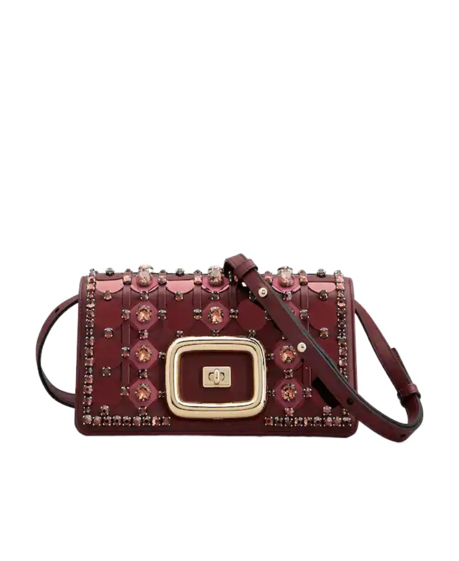 Roger Vivier Viv' Choc Disco Lock Mini Shoulder Bag In Red