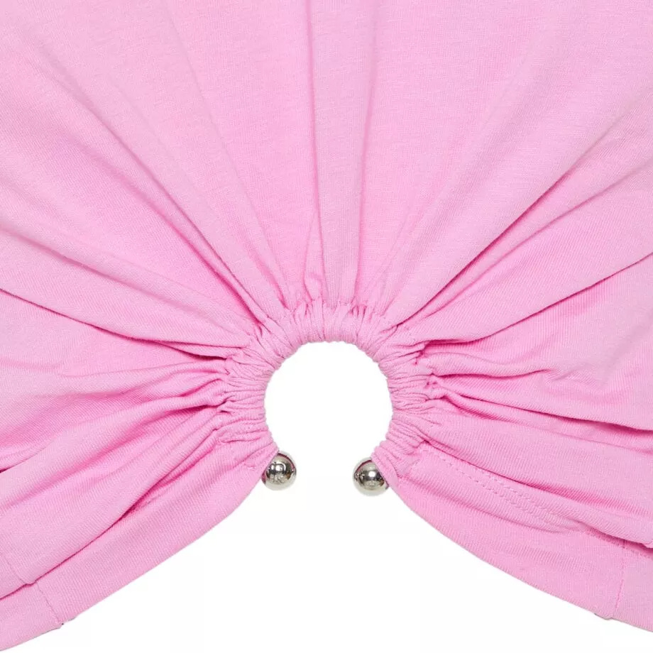 Rabanne Gathered Cotton Jersey T-shirt In Pink