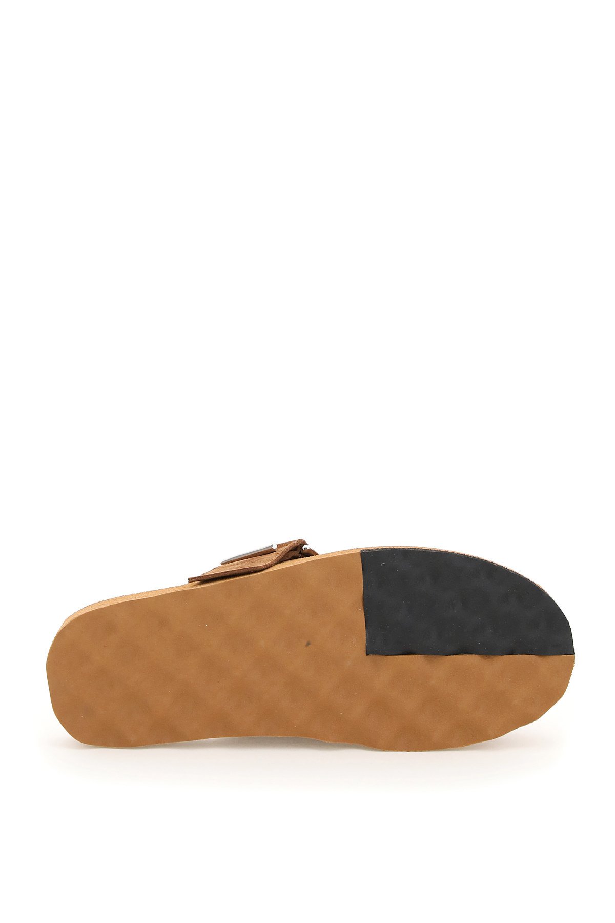 Off-white Comfort Backless Suede Slippers In Brown