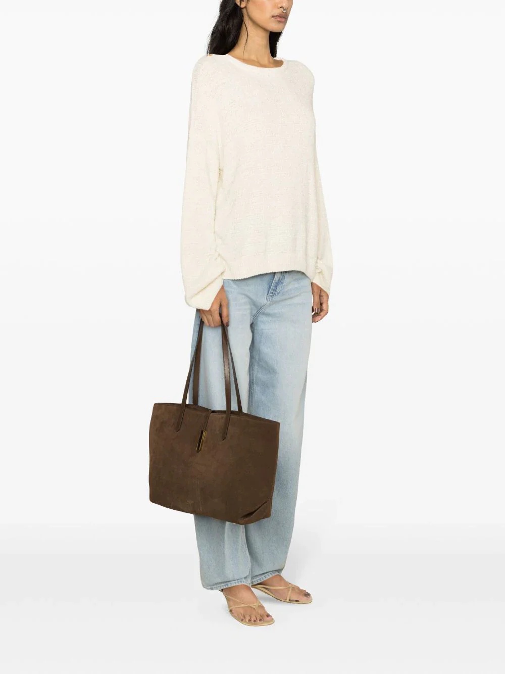 Totême Crew-neck Drop-shoulder Jumper In White