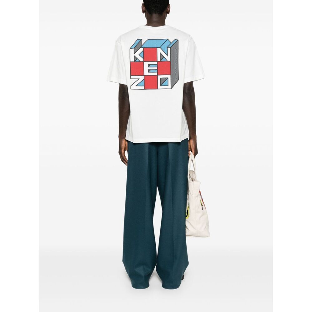 Kenzo Kube Logo-print T-shirt In White