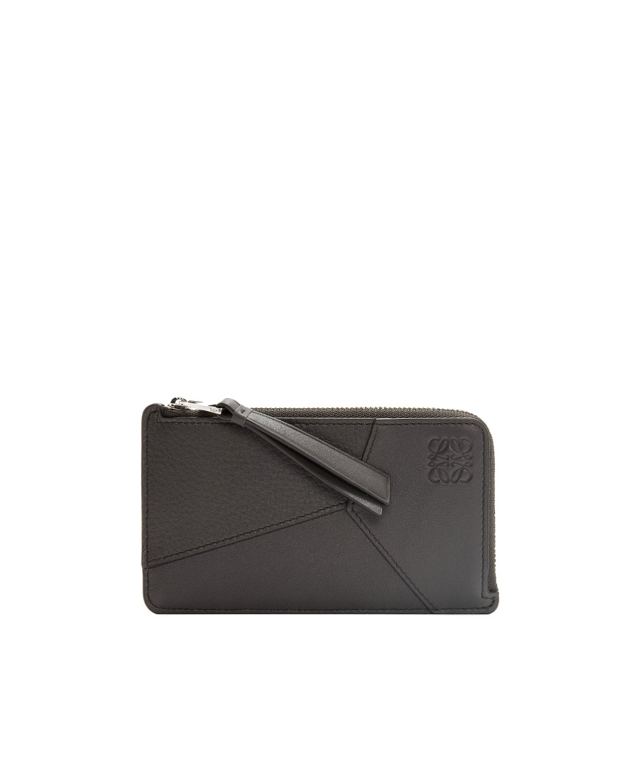Loewe Puzzle Edge Long Card And Coin Holder In Classic Calf Leather In Black