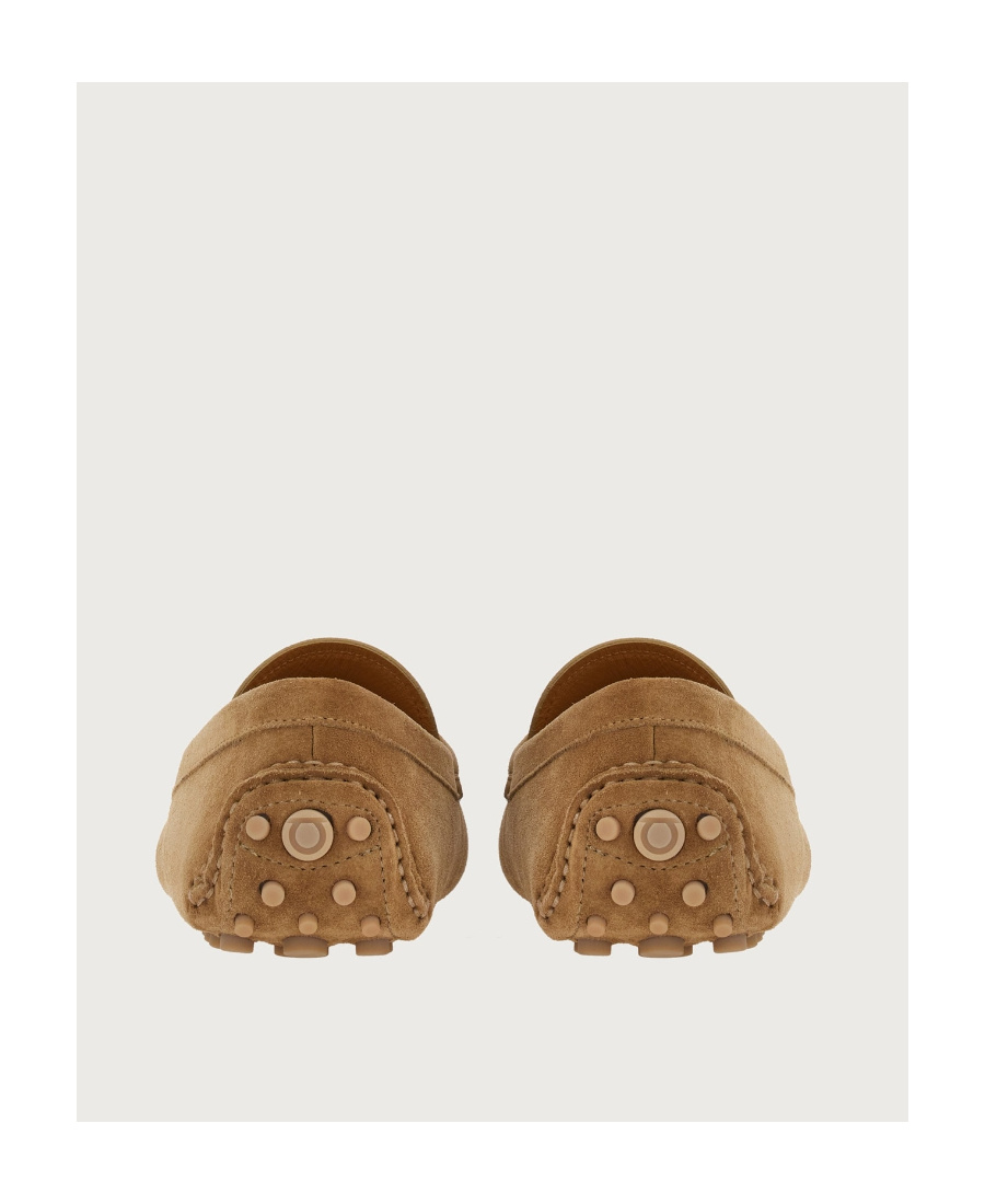 Ferragamo Leather Loafers In Brown
