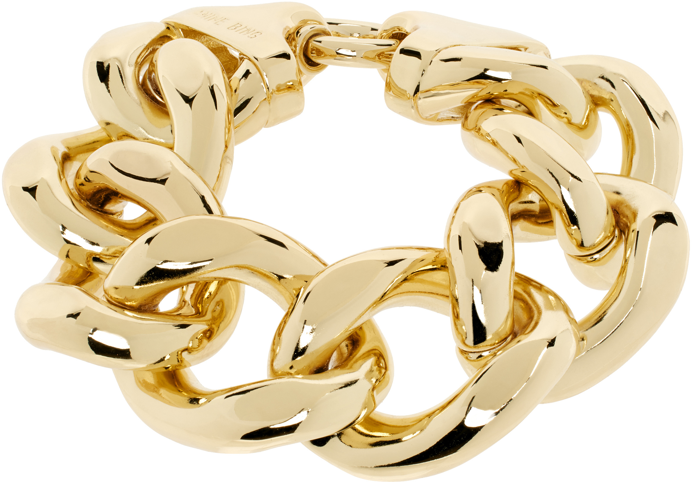 Shop Anine Bing Chain-link Bracelet In Yellow