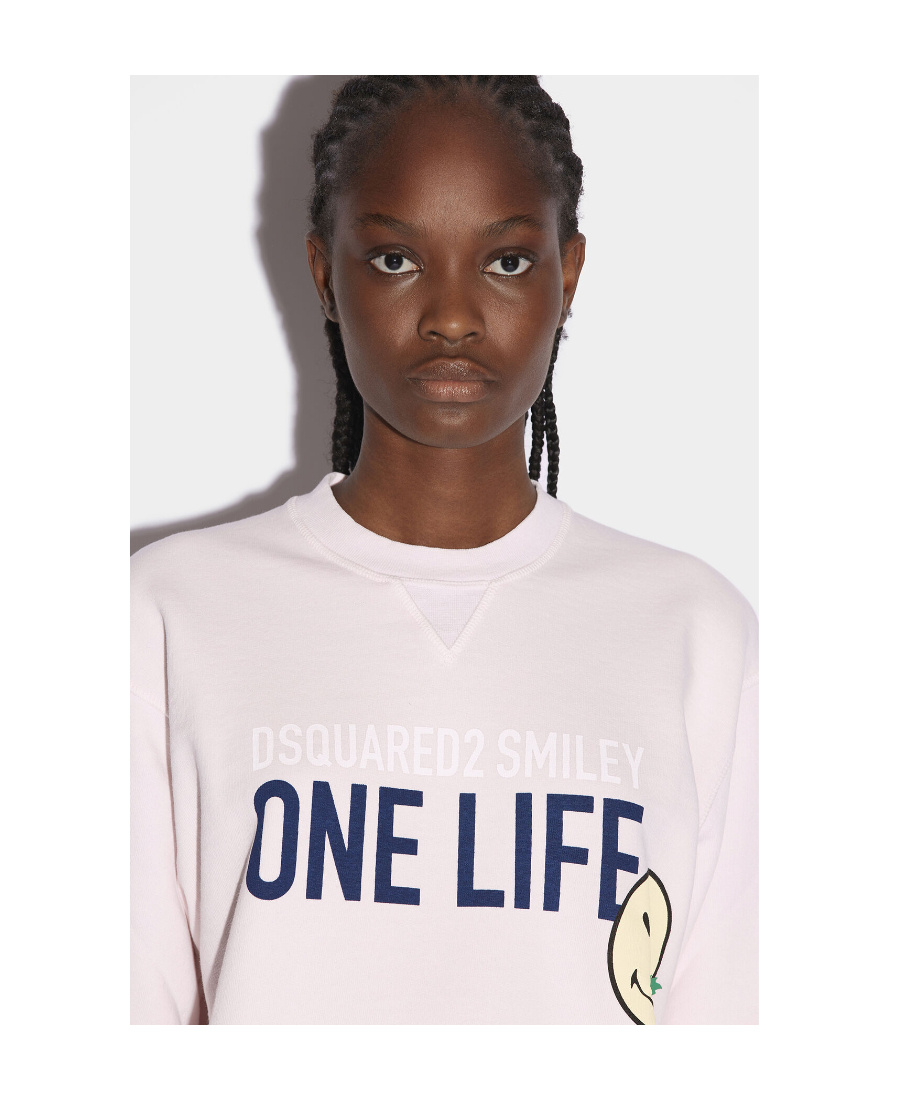 Dsquared2 Smiley Cool Sweatshirt In White