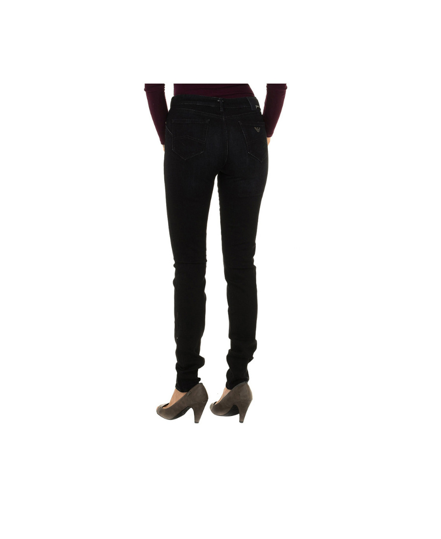 Shop Armani Jeans Logo Jeans In Black
