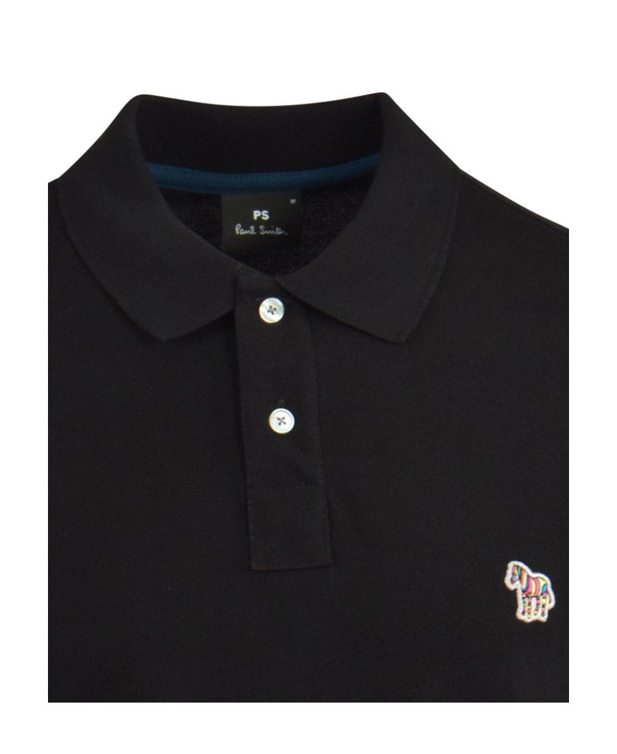 Paul Smith Zebra-patch Polo Shirt In Black