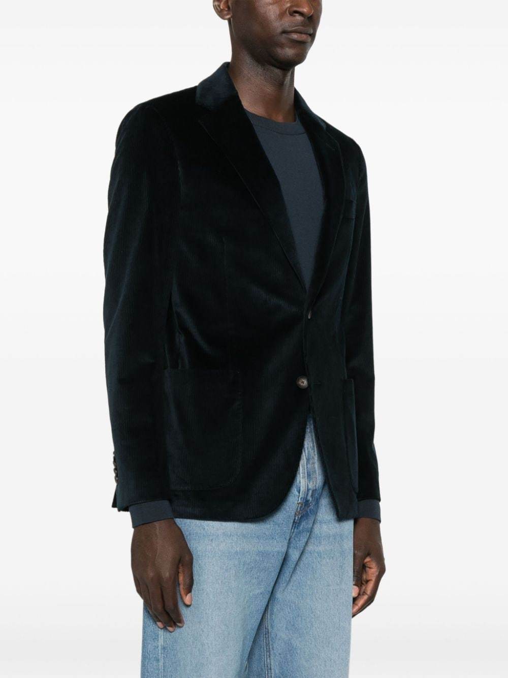 Lardini Velvet Blazer Jacket With Tailored Fit And Classic Notch Lapels In Black