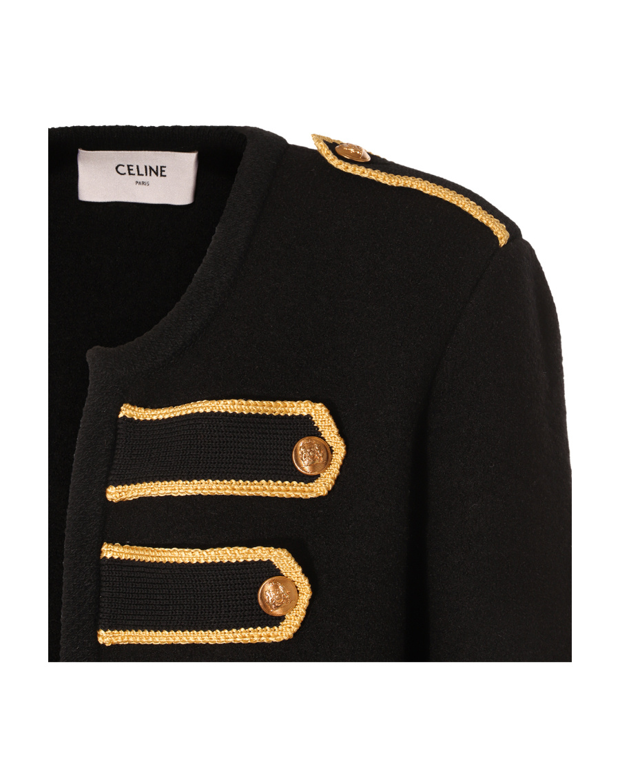 Celine Long-sleeved Wool Casual Jacket In Black