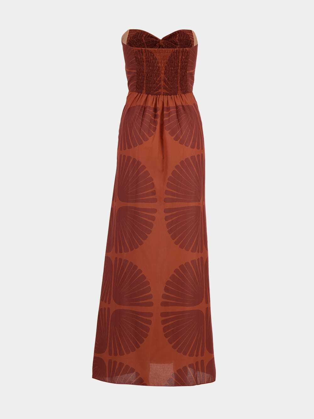 Johanna Ortiz Off-the-shoulder Dress In Brown