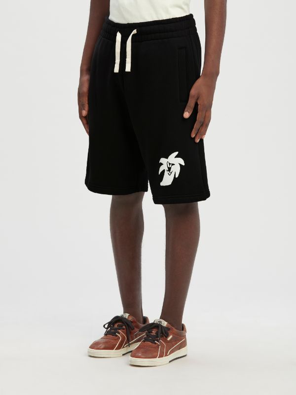 Palm Angels Hunter Graphic-print Track Shorts In Black