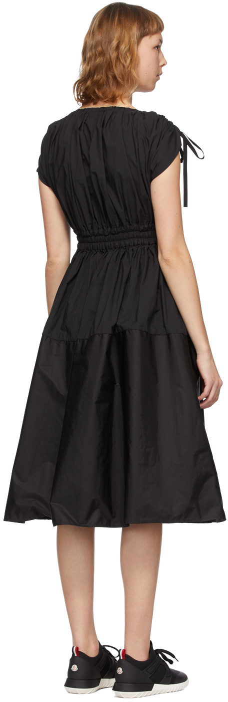 Moncler Drawstring-waist Cotton Dress In Black