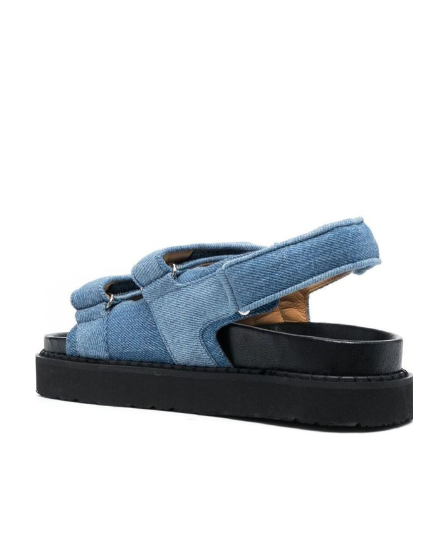 Isabel Marant Touch-strap Denim Slingback Sandals In Blue